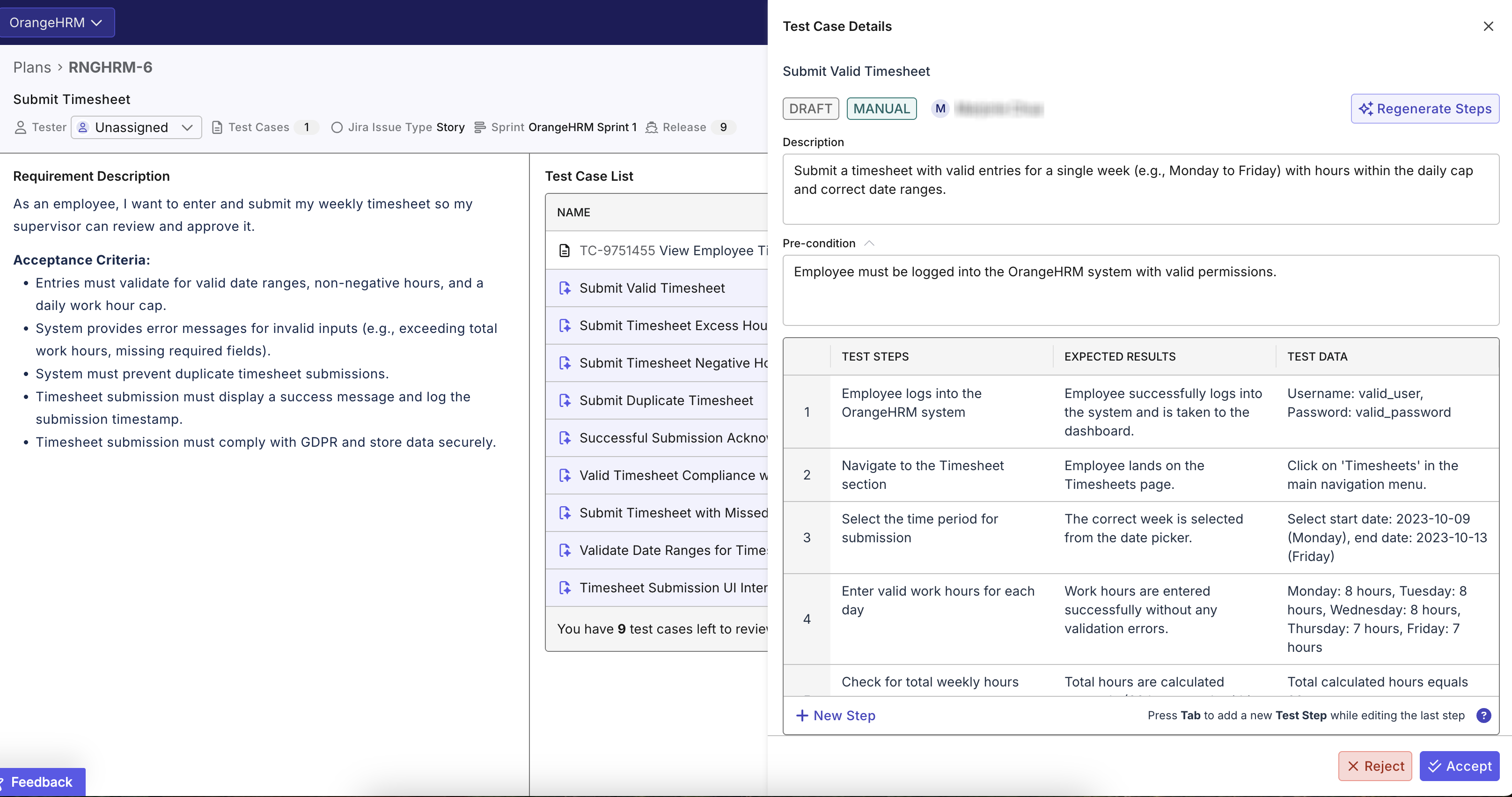 Generated test case details in Katalon TestOps